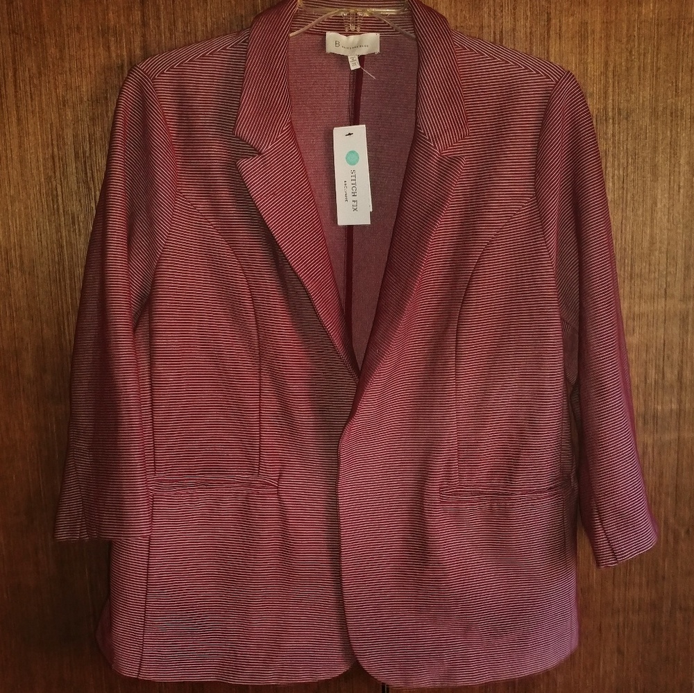 Plus size striped jacket by Skies are blue